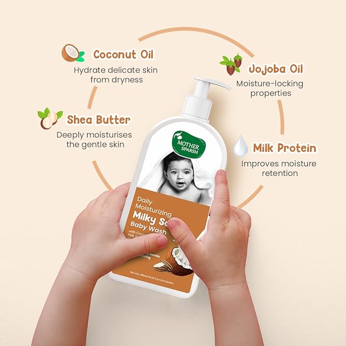 Mother Sparsh Milky Soft Baby Wash - 400ml - Laadlee
