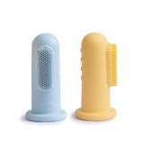 Mushie Finger Toothbrush Powder Blue/Pale Daffodil - Laadlee