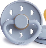 Frigg Moon Phase Latex Baby Pacifier 0-6M, 2Pack, Powder Blue/Slate - Size 1 - Laadlee