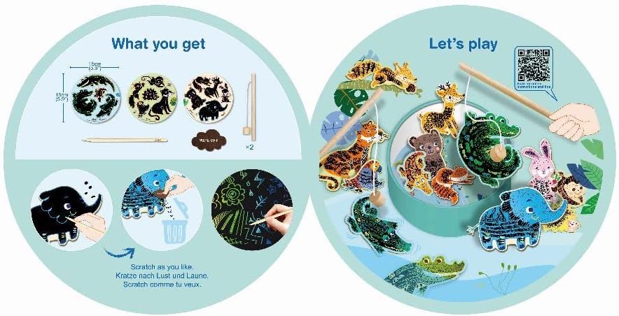 Avenir Scratch 'n' Catch Art Kit- Jungle Animals - Laadlee