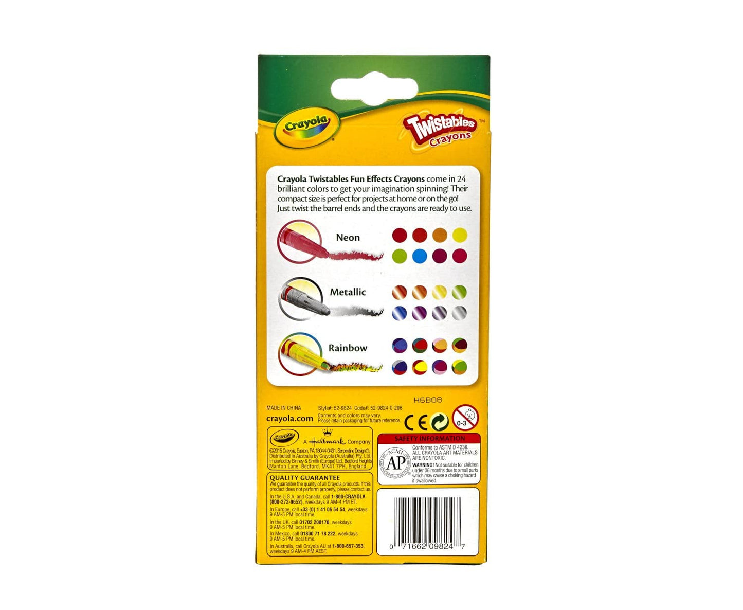 Crayola Twistables Fun Effects Crayons - Pack of 24 - Laadlee