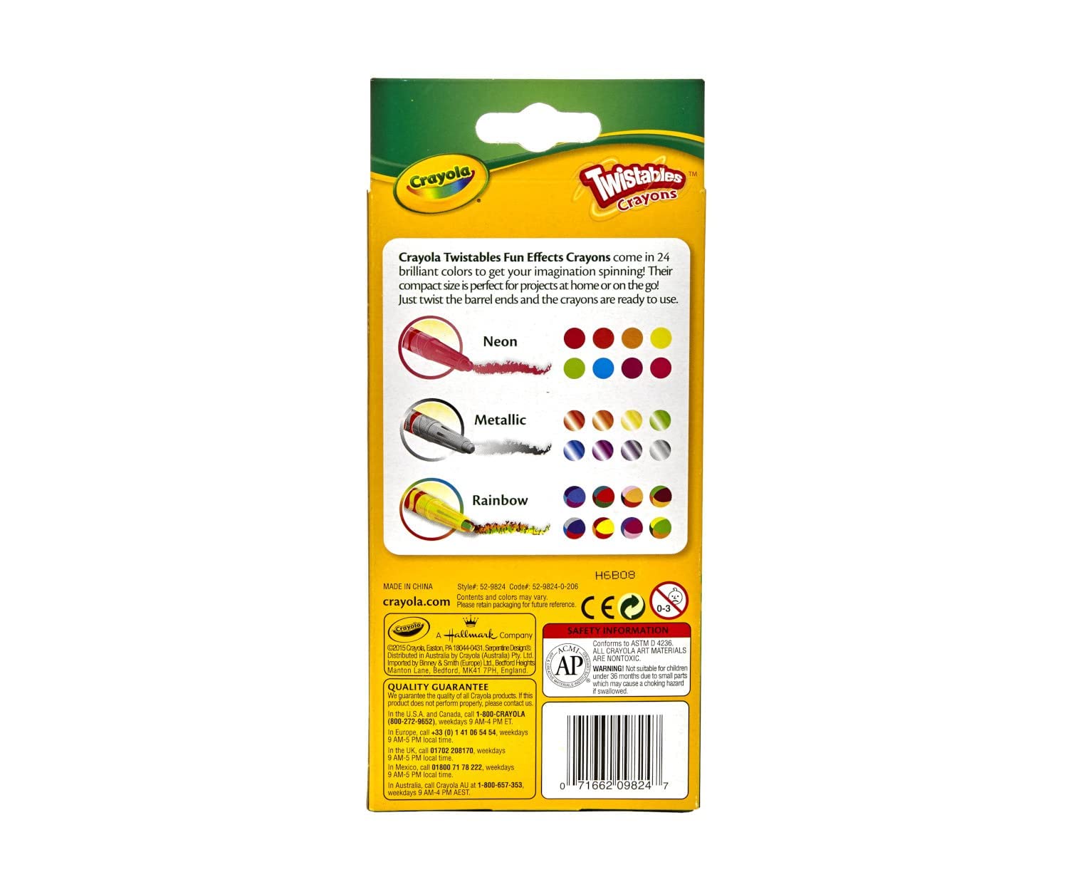 Crayola Twistables Fun Effects Crayons - Pack of 24 - Laadlee