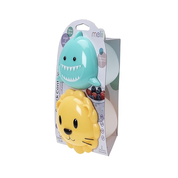 Melii Snack Container 2pcs - Shark & Lion - Laadlee