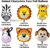 Brain Giggles Jungle Safari Zoo Animals Foil Balloons Set- 6 pcs