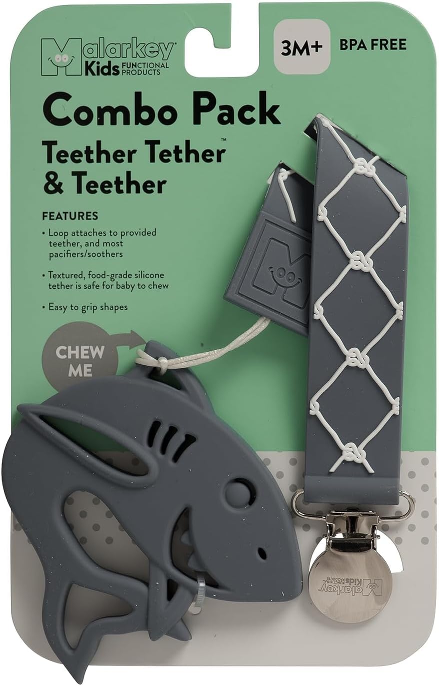 Malarkey Kids Teether Tether And Teether- Nautical And Baby Shark - Laadlee