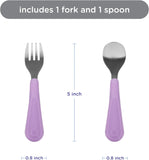 Ubbi Stainless Steel Utensils Fork & Spoon Set - Smoothie Snap