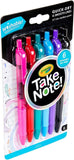 Crayola Take Note Washable Gel Pens - Pack of 6 - Laadlee