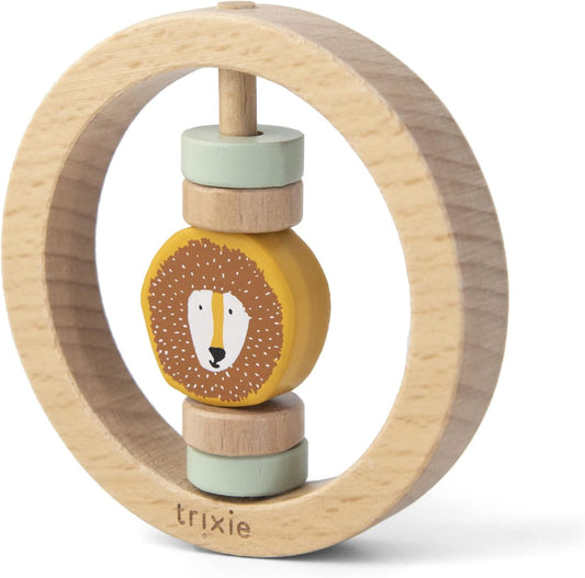 Trixie Wooden Round Rattle - Mr. Lion