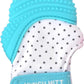 Malarkey Kids Munch Mitt Teething Mitten Polka Dots - Aqua Blue - Laadlee