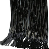 Brain Giggles Black Metallic Foil Fringe Curtain 6Ft x 3Ft (Pack of 2)