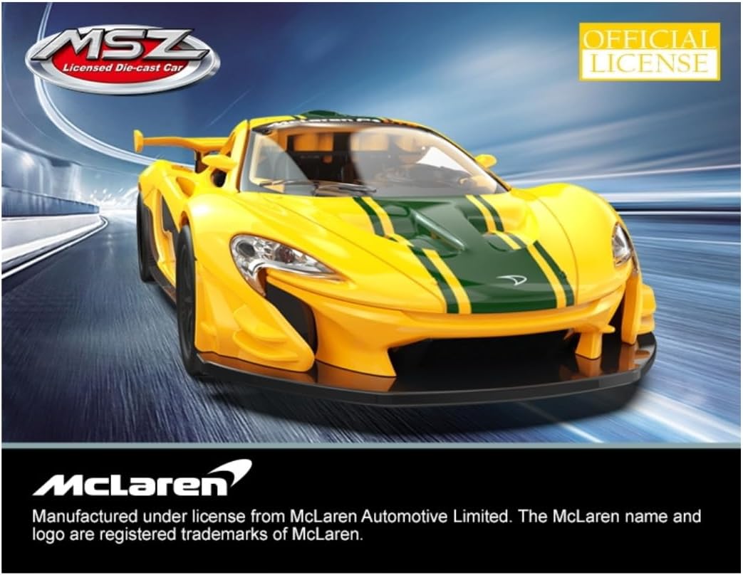 MSZ McLaren P1 GTR Car 1:32 Die-Cast Replica - Yellow - Laadlee