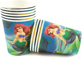 Brain Giggles Mermaid Disposable Birthday Party Tableware Set – 136 Pcs