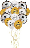 Brain Giggles Graduation Party Decorations Set of 42 Pcs - Black and Gold