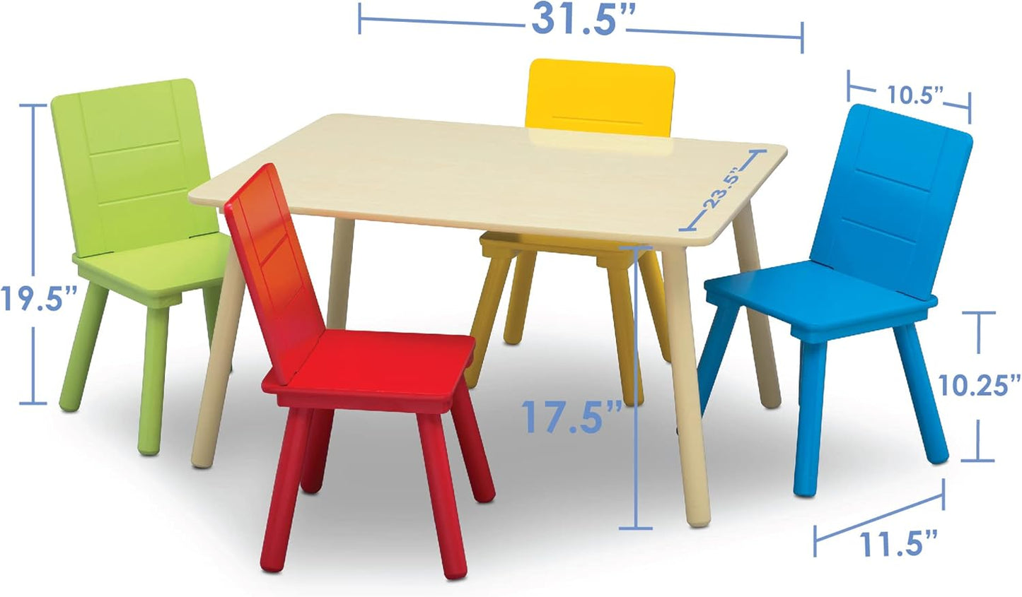 Delta Children Table And 4 Chair Set Natural/Primary