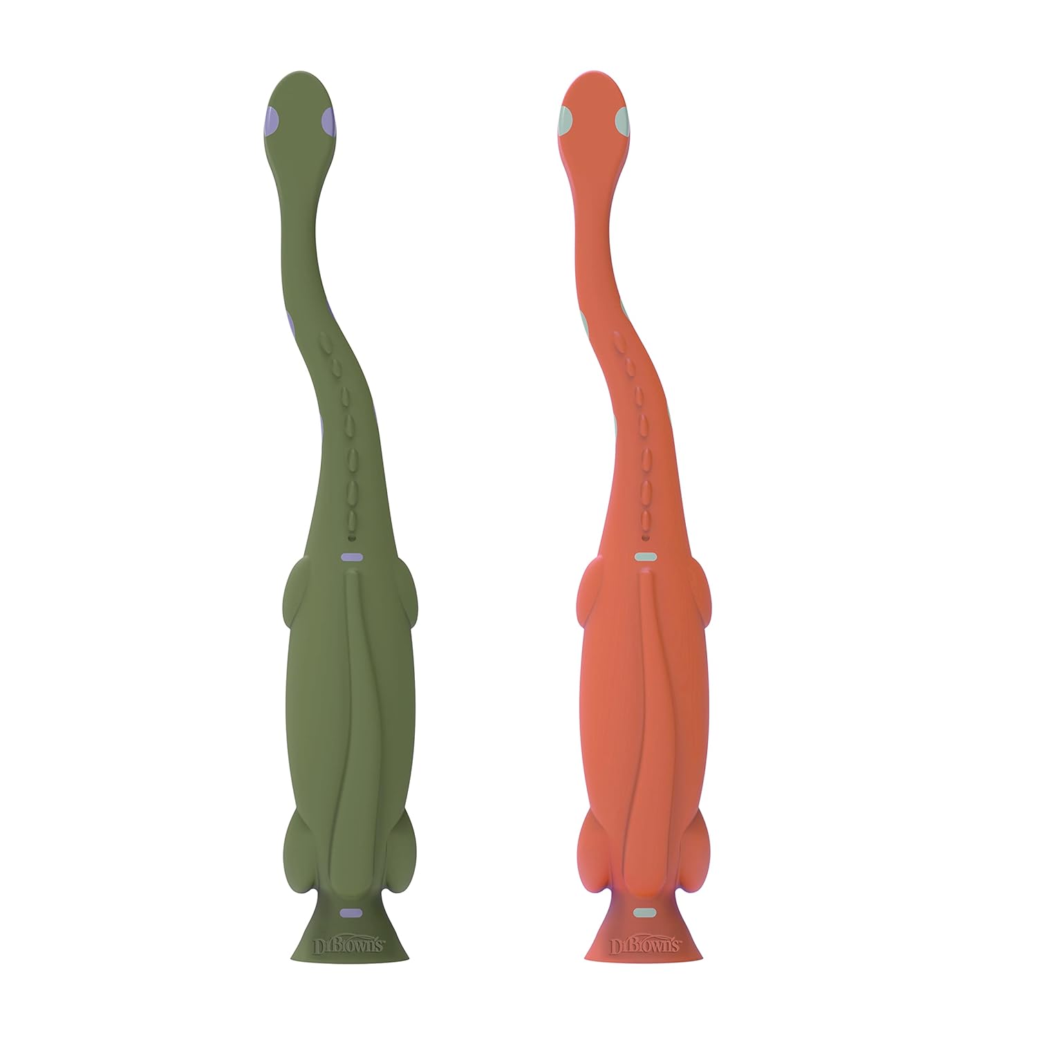 Dr. Brown's Toddler Dinosaur Toothbrush - Green & Orange - Laadlee