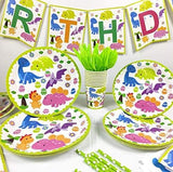 Brain Giggles Dinosaur Birthday Disposable Tableware Set –136 Pcs