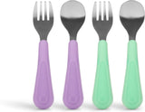 Ubbi Stainless Steel Utensils Fork & Spoon Set - Smoothie + Sugar Snap (Pack of 2 set)