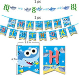 Brain Giggles Baby Shark Birthday Decoration Kit - 40 pcs