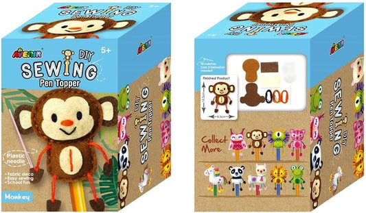 Avenir DIY Pen Topper Friend Sewing Kit - Monkey - Laadlee