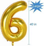Brain Giggles 6 Number Foil Balloon 40inch - Gold