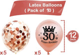 Brain Giggles 30th Happy Birthday Rose Gold Balloons Set – 10Pcs