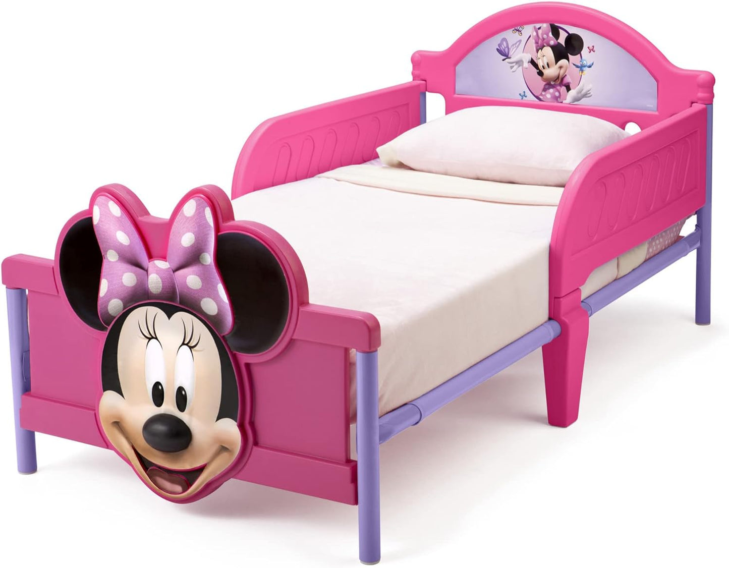 Delta Children Minnie Mouse 3D Footboard Toddler Bed With Guardrail