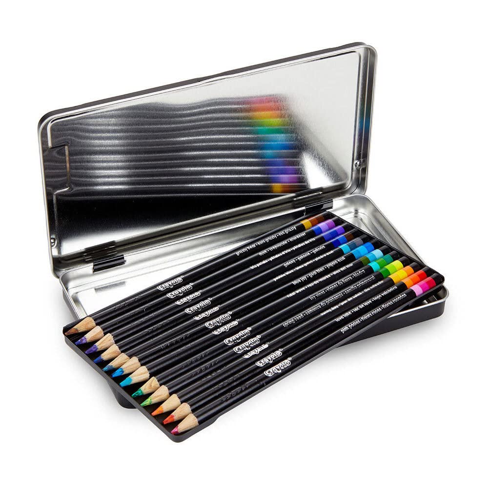 Crayola  Tri-Shade Colored Pencils with Decorative Tin - Pack of 12 - Laadlee