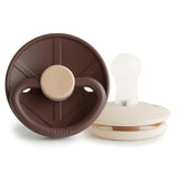 Frigg Little Viking Silicone Baby Pacifier 0M-6M ,Pack of 2 , Cocoa / Cream - Size 1