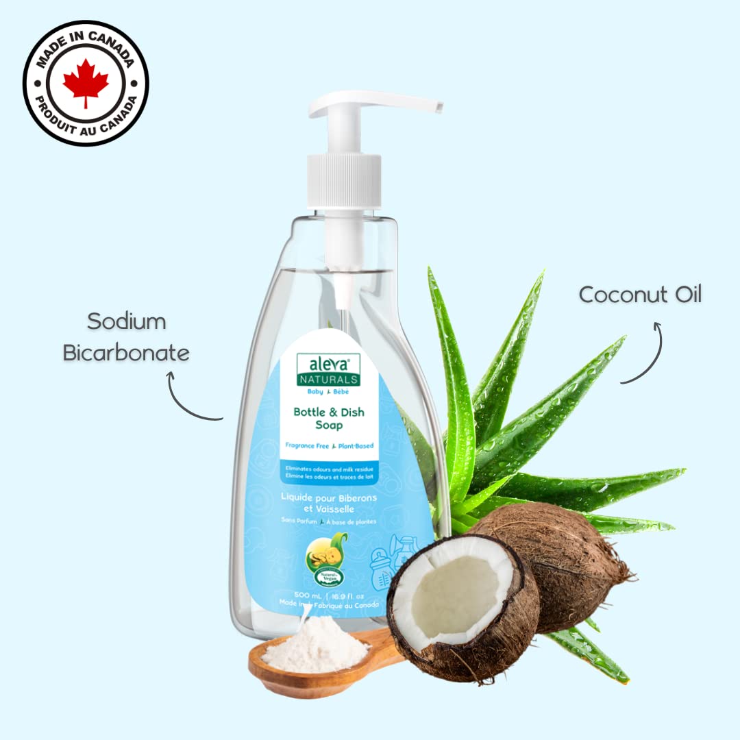 Aleva Naturals Bottle & Dish Liquid - Fragrance Free - 500ml - Laadlee