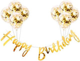 Brain Giggles Gold Happy Birthday Decoration Set - 9 Pcs