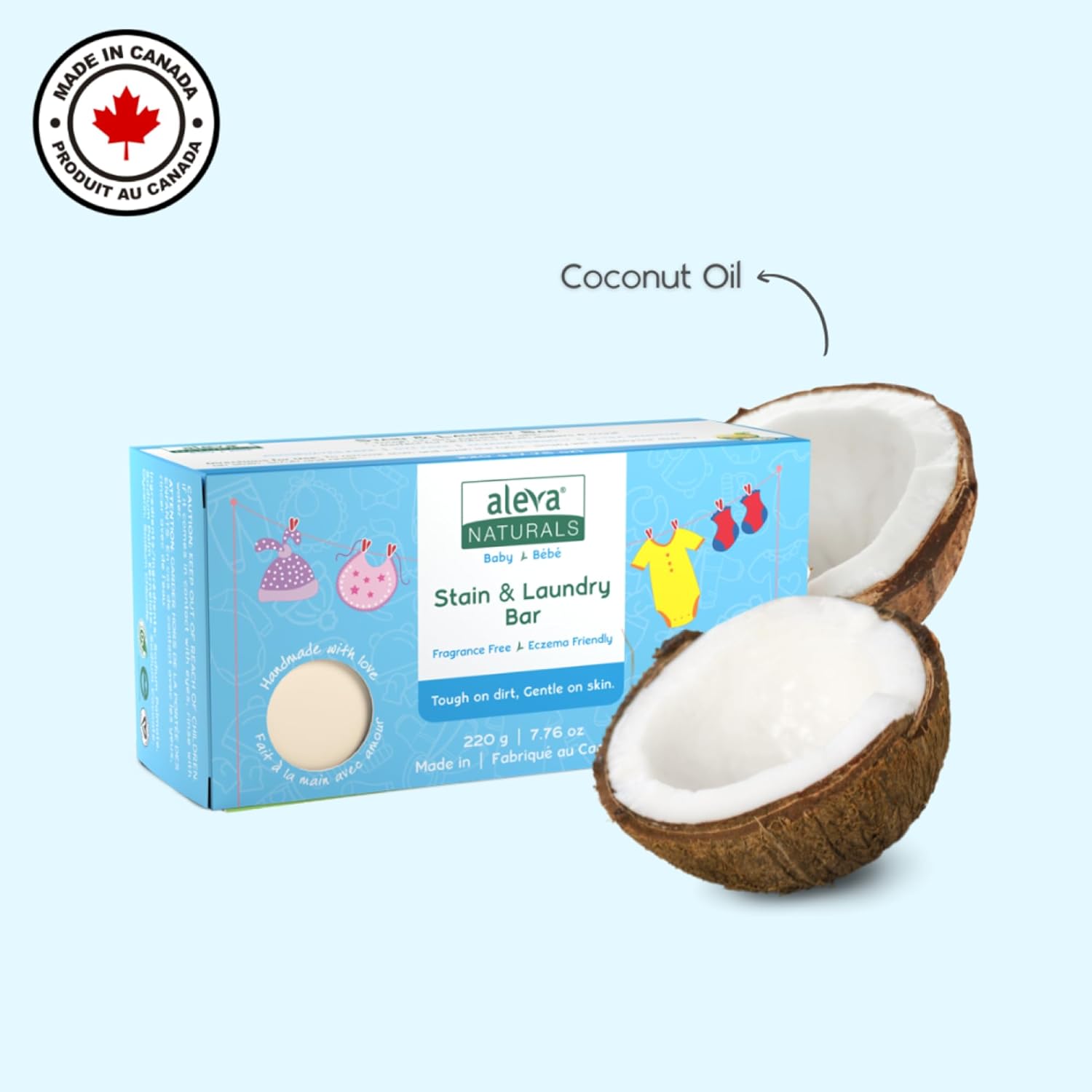 Aleva Naturals Stain & Laundry Bar - 220gm - Laadlee