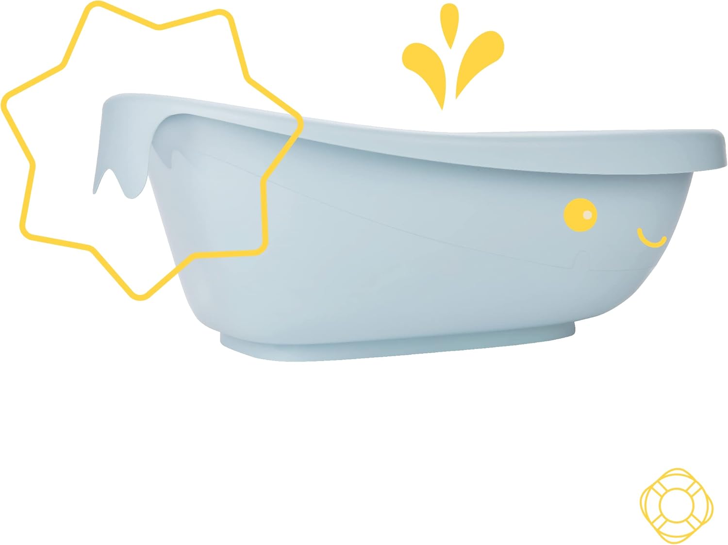 Badabulle Whale Bathtub With Built-in drain plug - Laadlee