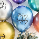 Brain Giggles Happy Birthday Metallic Chrome Balloons
