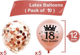 Brain Giggles 18th Happy Birthday Rose Gold Balloons Set – 10Pcs