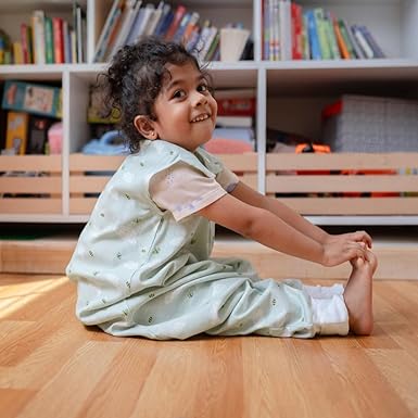 Tickle Tickle Organic Cotton Sleeping Bag with Feet - Cloudy Nights - Laadlee