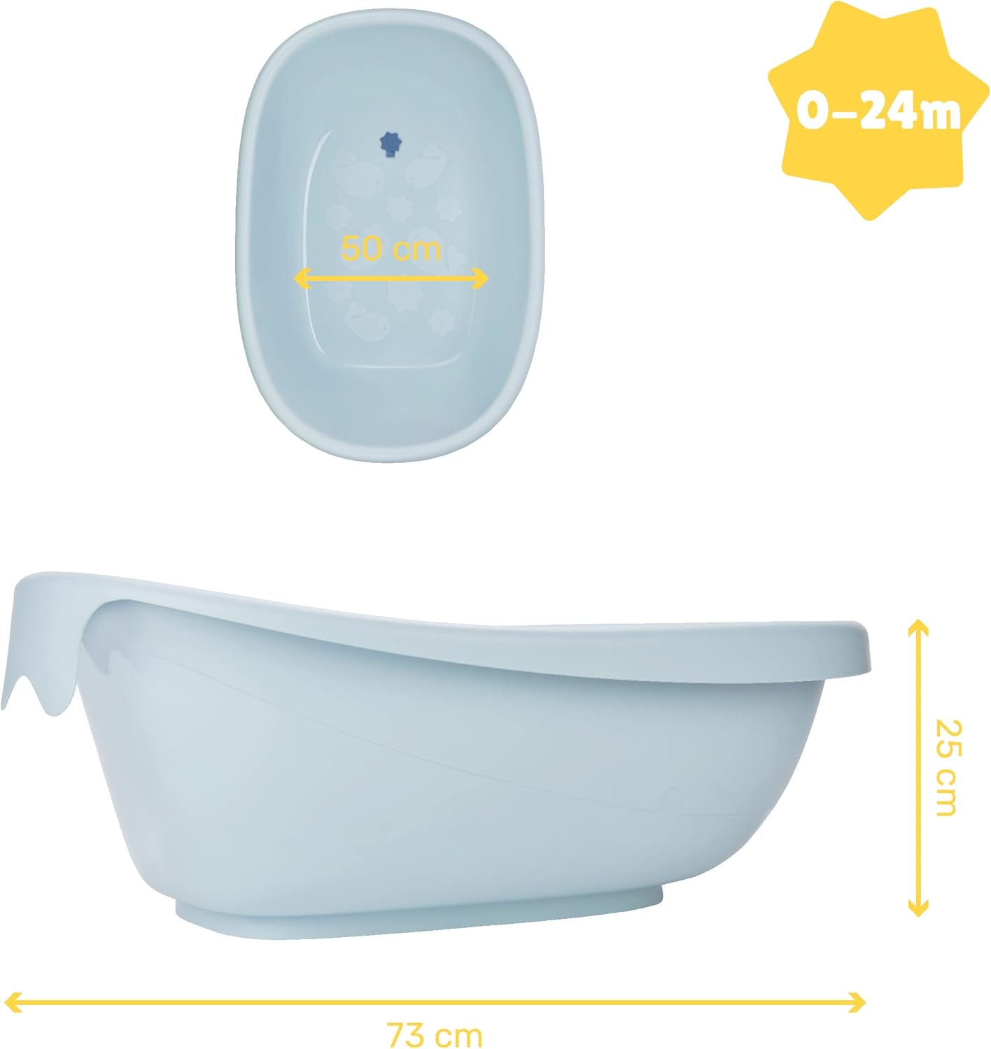 Badabulle Whale Bathtub With Built-in drain plug - Laadlee