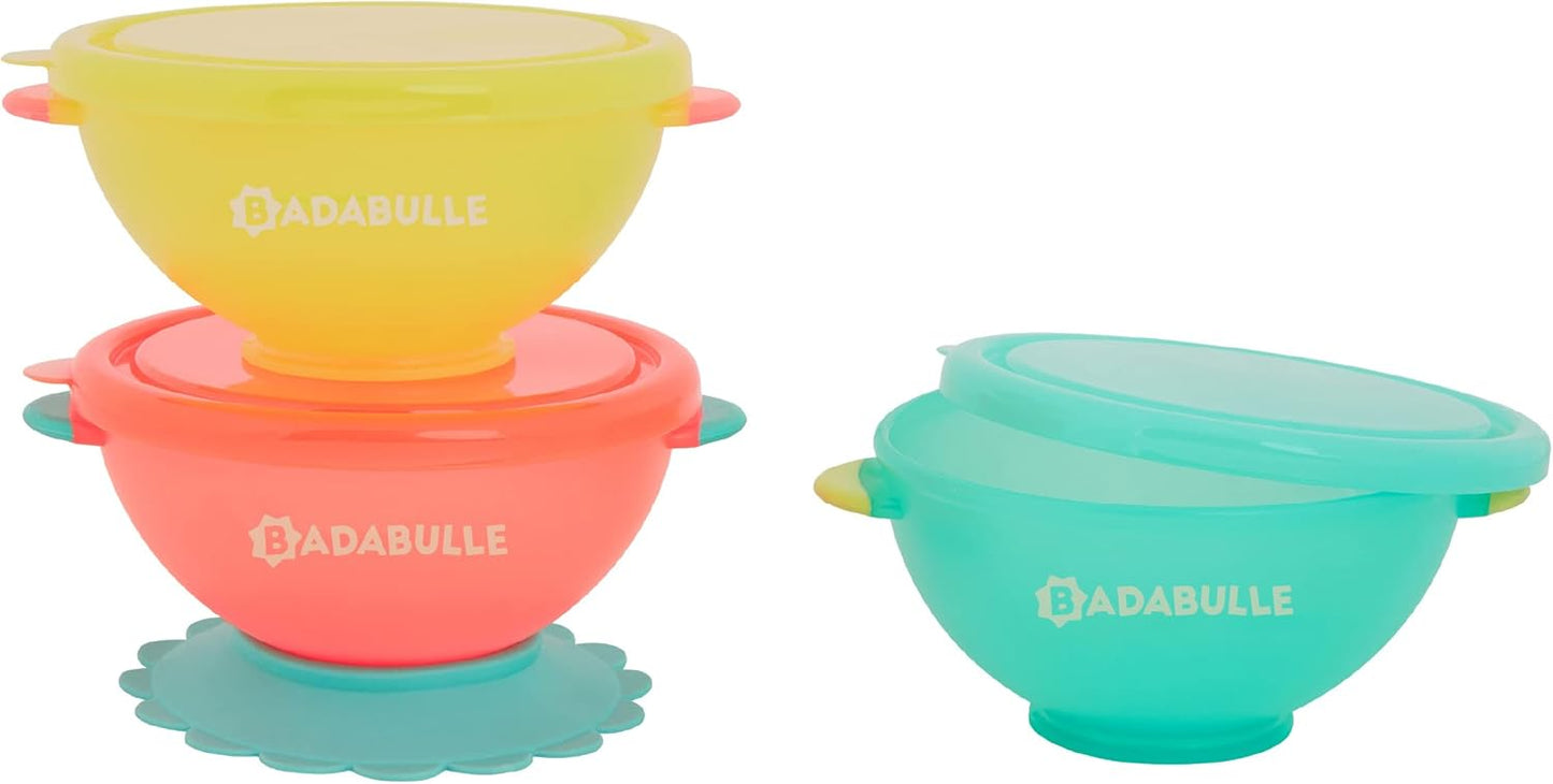 Badabulle 2 in 1 Bowl & Containers with Lid - Pack of 3 - Laadlee