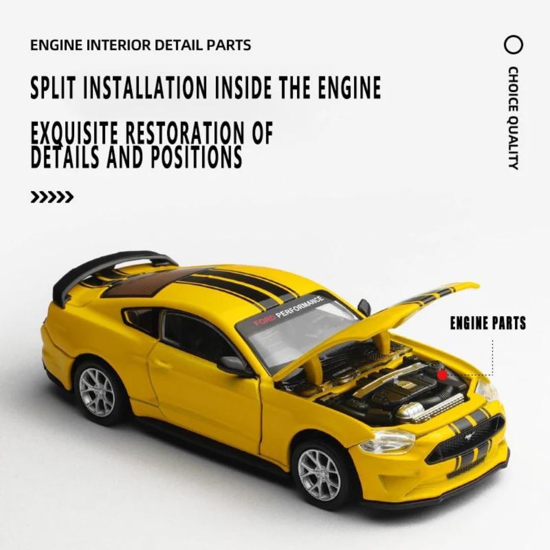 MSZ Ford Mustang GT DIY Car 1:42 Die-Cast Replica - Yellow - Laadlee