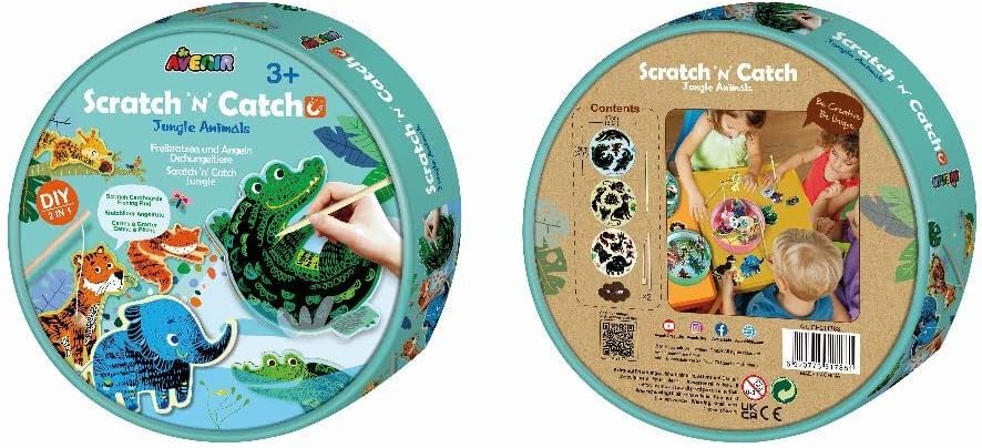 Avenir Scratch 'n' Catch Art Kit- Jungle Animals - Laadlee