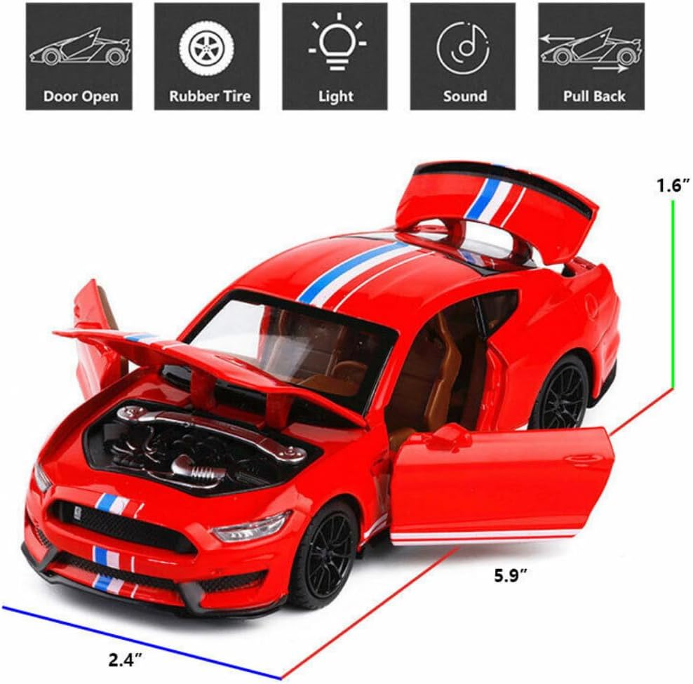 MSZ Ford Shelby GT350 Car 1:32 Die-Cast Replica - Red - Laadlee
