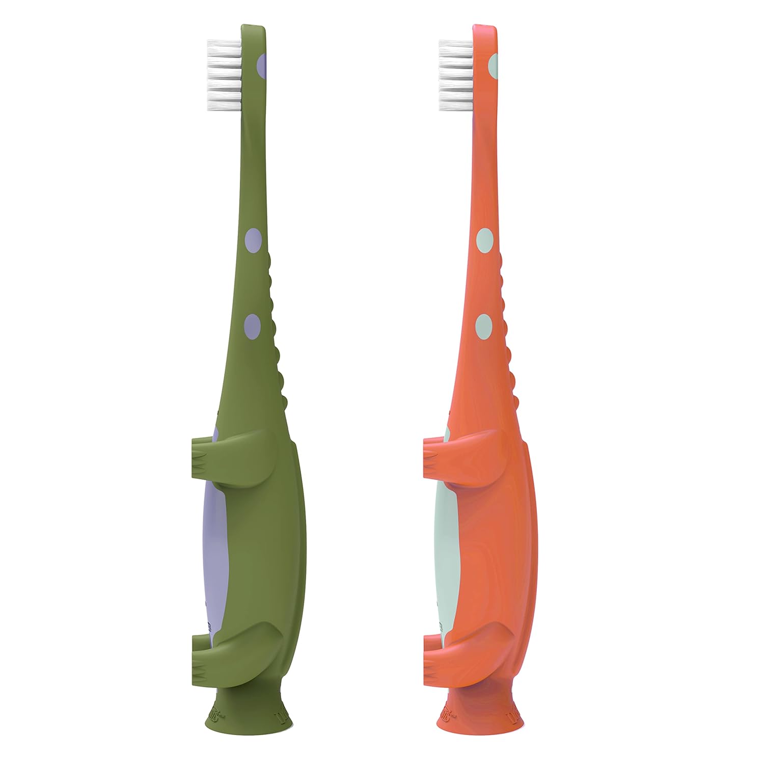 Dr. Brown's Toddler Dinosaur Toothbrush - Green & Orange - Laadlee