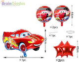 Brain Giggles Lightning McQueen Cars Foil Balloons - 5 Pcs