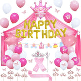 Brain Giggles Princess Theme Birthday Party Decoration Set - 45 Pcs