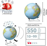 Ravensburger World Globe 3D Puzzle - 540pcs