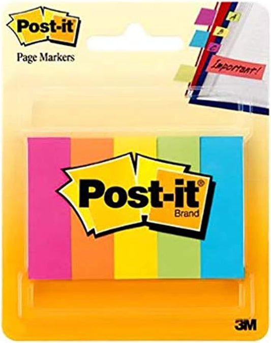 3M Post-it Page Markers Assorted 5 Colors -12.7mmx44.4mm