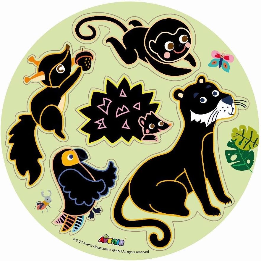 Avenir Scratch 'n' Catch Art Kit- Jungle Animals - Laadlee