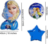 Brain Giggles Frozen Theme Birthday Decoration Set with Elsa Foil Balloons