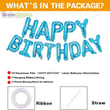 Brain Giggles Blue 16 Inch Happy Birthday Foil Balloons Banner