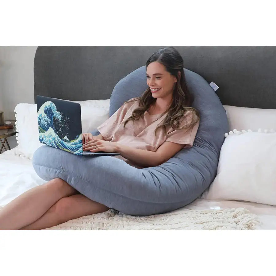 Pharmedoc C-Shape Full Body Pregnancy Pillow - Dark Grey - Laadlee