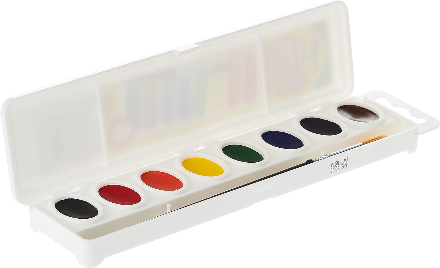 Crayola Semi-moist Oval Watercolor Pans with 1 Taklon Brush - Pack of 8 - Laadlee